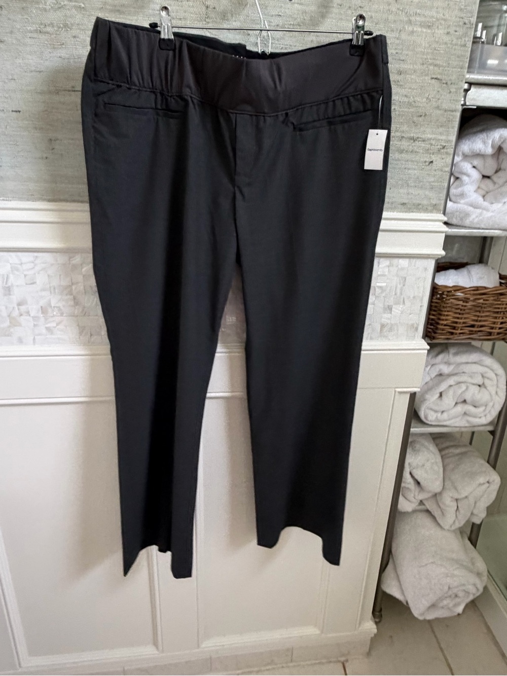 NWT gap maternity trouser pants 12a 12 ankle boot cut new black charcoal gray